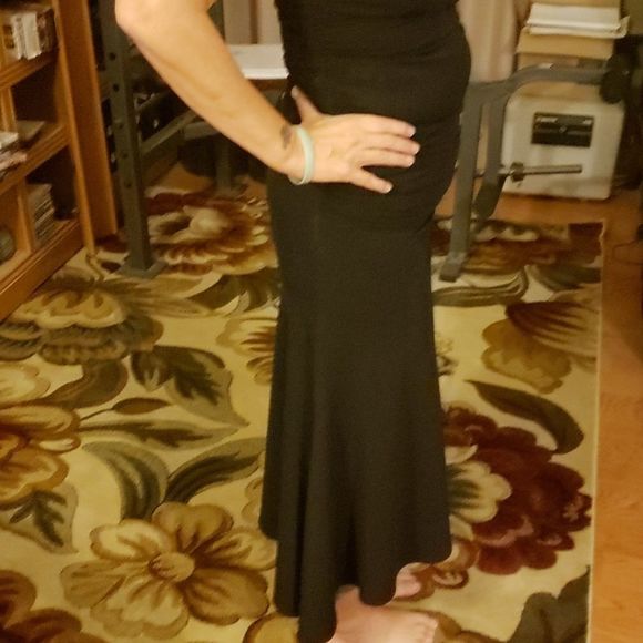 Max Studio Long Black Dress Sz Small - Picture 5 of 6